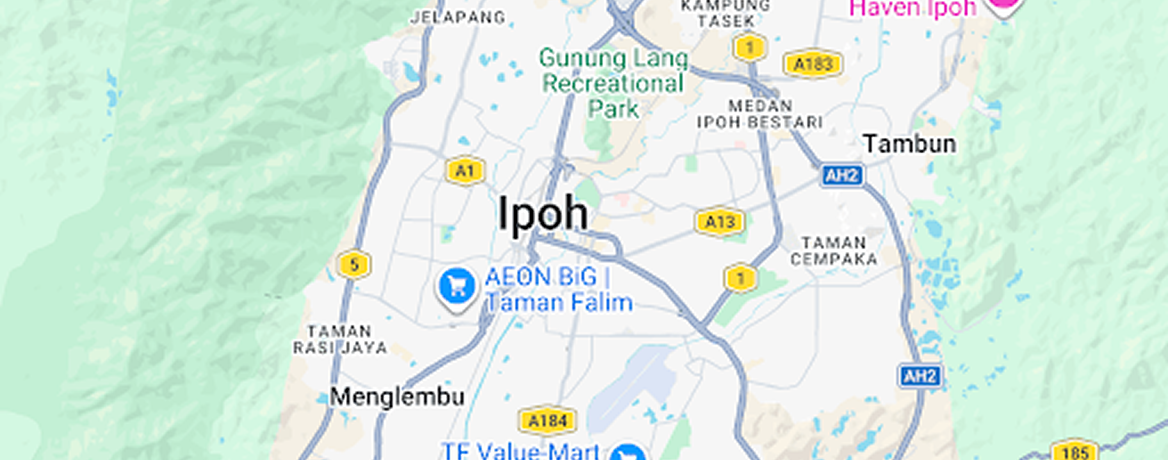 Map of the Ipoh area surrounding ABC Pets
