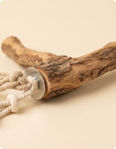 Natural hardwood bird perch